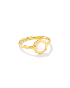 Kendra Scott Davis 18k Gold Vermeil Band Ring in Ivory Mother of Pearl
