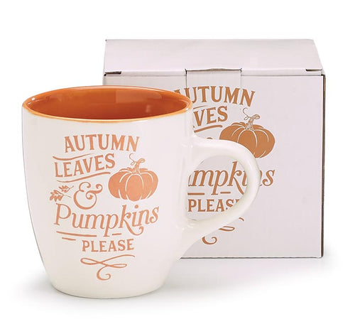 Autumn Leaves & Pumpkins Please Mug