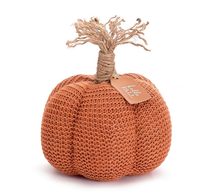 Orange Knit Pumpkin Shelf Sitter