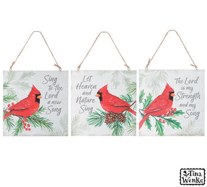 Wooden Cardinal Message Ornament