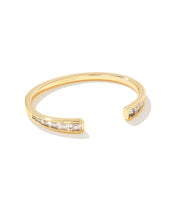 Load image into Gallery viewer, Parker Gold Cuff Bracelet in White Crystal by Kendra Scott