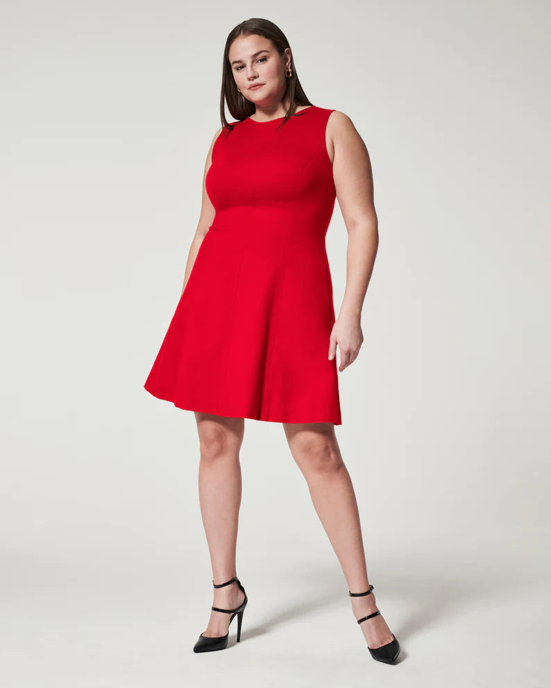 Spanx Perfect Flare Dress In Red