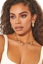 Load image into Gallery viewer, Parker Gold Hoop Earrings in White Crystal by Kendra Scott