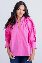 Load image into Gallery viewer, Pink Ladies Ruffle Top