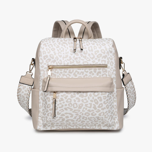 Paula Convertible Backpack - Cheetah Beige