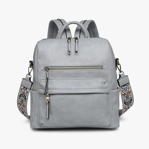 Paula Convertible Backpack - Dusty Blue