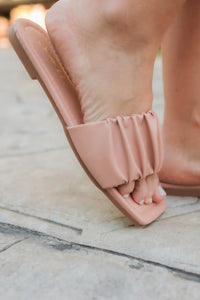 April Ruched Sandals - Neutral