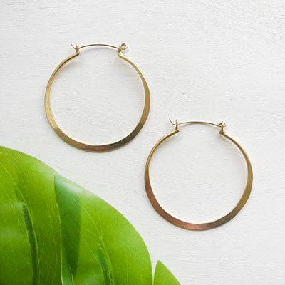 World Finds Organic Hoop Earrings - Gold