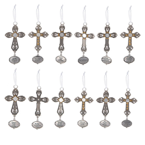 GANZ Reflections of Faith Cross Ornaments - Multiple Sayings