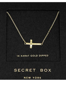 Secret Box Gold Cross Necklace