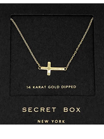 Secret Box Gold Cross Necklace