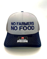 Bella Cotton No Farmers No Food Hat - Navy/Grey