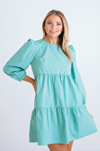 Purely Perfect Puff Sleeve Dress - Jade