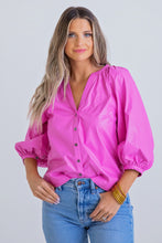 Load image into Gallery viewer, Bubblegum Button Faux Leather Top