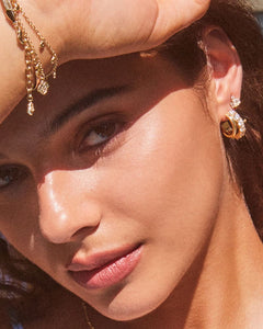 Juliette Gold Stud Earrings in White Crystal by Kendra Scott