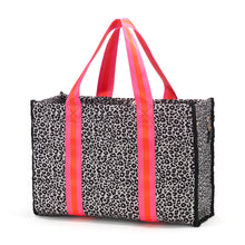 Load image into Gallery viewer, Orange Hot Pink Leopard Neoprene Tote by Viv &amp; Lou