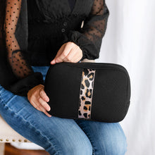Load image into Gallery viewer, Rose Gold Leopard Neoprene Cosmetic Bag by Viv &amp; Lou