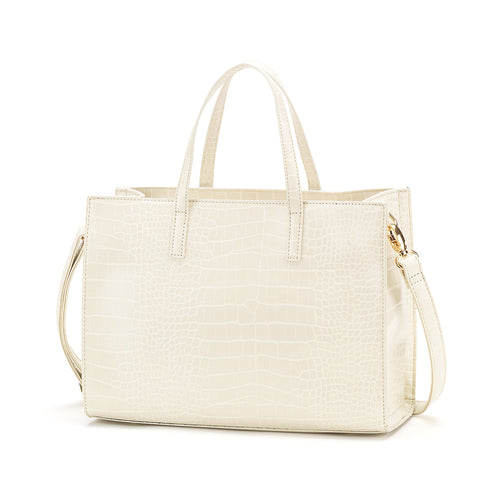 Ivory Crocodile Sandra Purse by Viv &  Lou