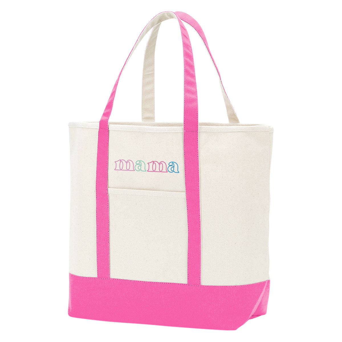 Viv & Lou Mama Embroidery Hot Pink Everyday Tote