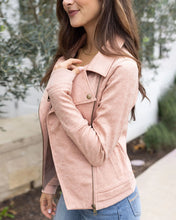 Load image into Gallery viewer, Grace &amp; Lace Move Free Leather Like Moto Jacket - Blush