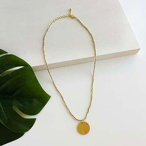 Simple Medallion Necklace- Silver or Gold {by World Finds}