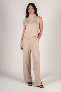 New Classic Wide Leg Pants - Taupe