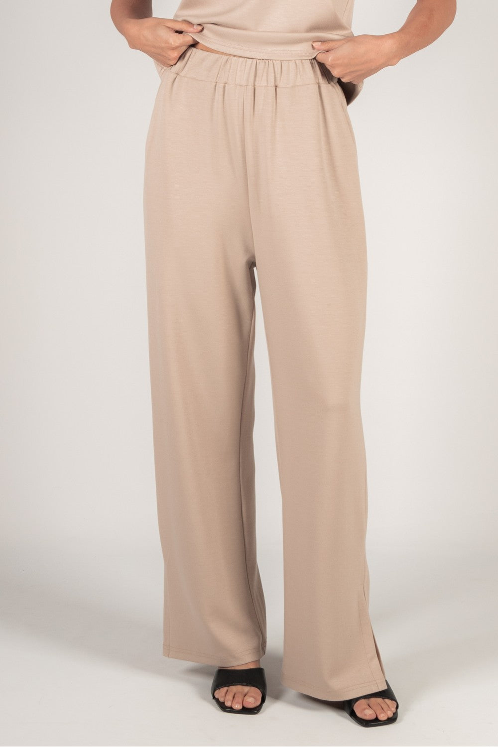 New Classic Wide Leg Pants - Taupe