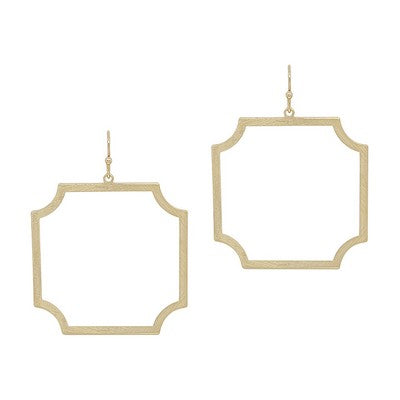 Gold Octagon Earrings