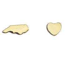 Load image into Gallery viewer, State Love- North Carolina &amp; Heart Earrings