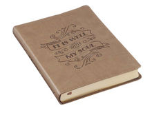 Load image into Gallery viewer, It is Well With My Soul Brown Faux Leather Classic Journal