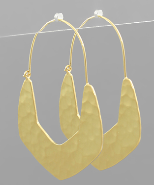 Queens Hammered Earrings - Gold