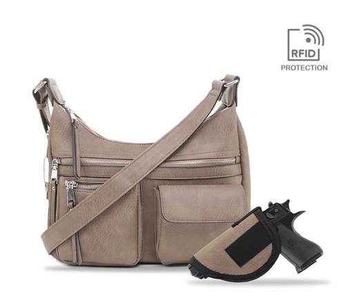 Taupe Concealed Carry Purse (RFID Safe)