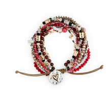 Load image into Gallery viewer, Beaded Love Bracelet - Garnet