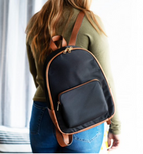 Load image into Gallery viewer, Black Nylon Lauren Backpack by Viv &amp; Lou