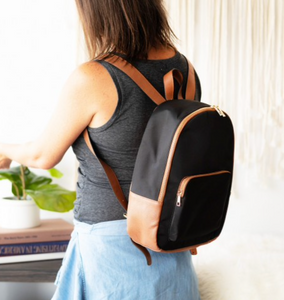 Black Nylon Lauren Backpack by Viv & Lou