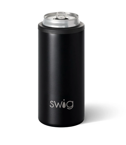 SWIG 12 oz Skinny Can Cooler - Matte Black