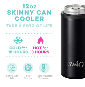 SWIG 12 oz Skinny Can Cooler - Matte Black