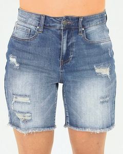 Grace & Lace Distressed 7" Shorts