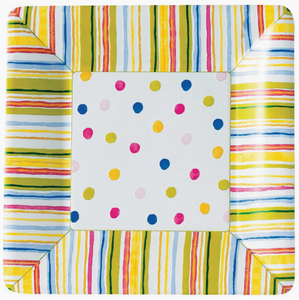 Dinner Plates - Pack of 8 - Smart Dots White Square 10"