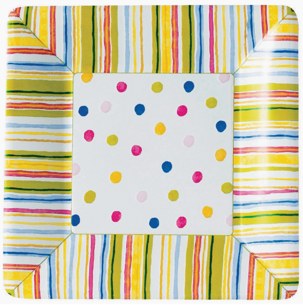 Dinner Plates - Pack of 8 - Smart Dots White Square 10