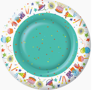Happy Day Round Paper Dinner Plate 10"