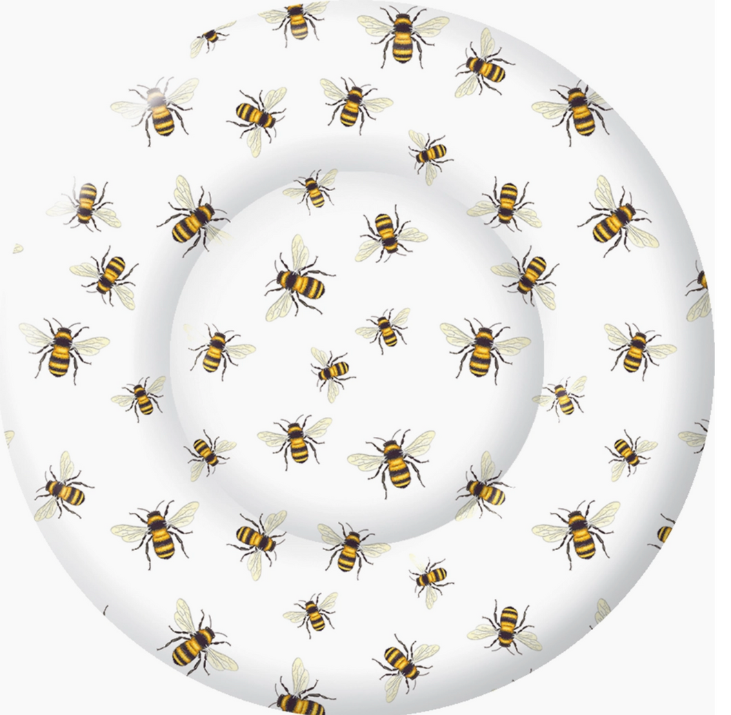 Save the Bees White Round Paper Dessert Plate 8