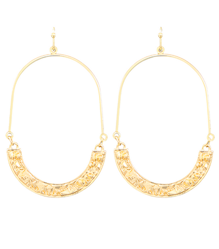 24K Magic Oval Gold Earrings