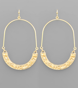 24K Magic Oval Gold Earrings