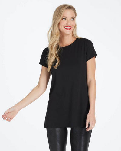 Spanx Short Sleeve Perfect Length Top - Very Black