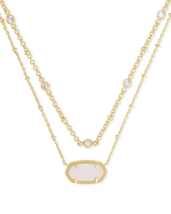 Elisa Gold Multi Strand Necklace in Iridescent Drusy by Kendra Scott