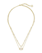 Load image into Gallery viewer, Elisa Gold Multi Strand Necklace in Iridescent Drusy by Kendra Scott