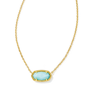 Load image into Gallery viewer, Elisa Gold Pendant Necklace in Light Blue Magnesite by Kendra Scott