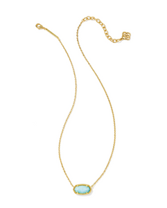 Elisa Gold Pendant Necklace in Light Blue Magnesite by Kendra Scott