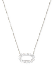 Load image into Gallery viewer, Elisa Open Frame Crystal Pendant Necklace in Silver by Kendra Scott